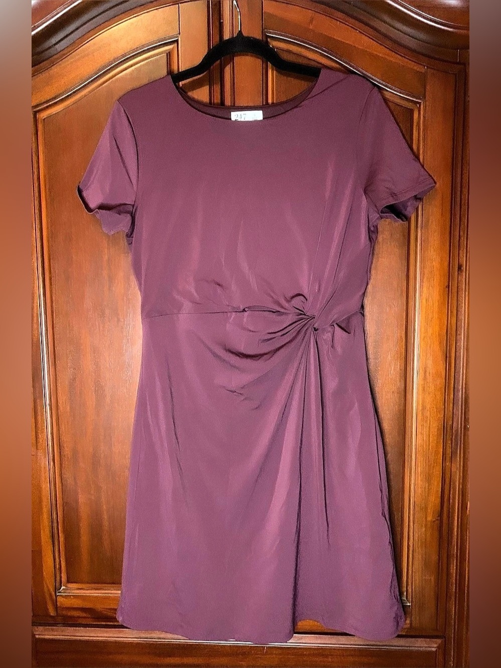 24/7 Maurice’s Comfort Apparel Ruched Waist Midi Dress in Purple Size Small NWT